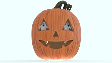 halloween pumpkin with white background