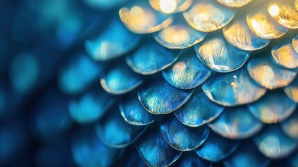 Abstract Close-Up of Blue Scales