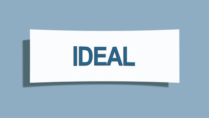 Ideal. A card isolated on blue background.
