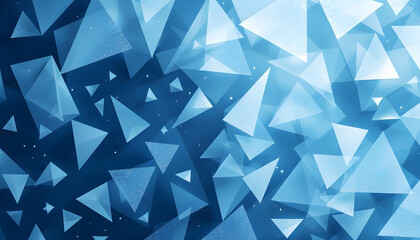 Fototapeta premium Abstract blue crystal shapes forming a geometric pattern