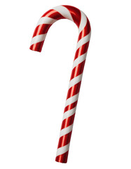 Obraz premium Classic Candy Cane with Red and White Stripes on White Background