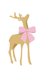 Deer with pink big bow so demure coquette