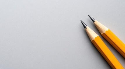 Yellow Pencils on Grey Background for Planning Tasks