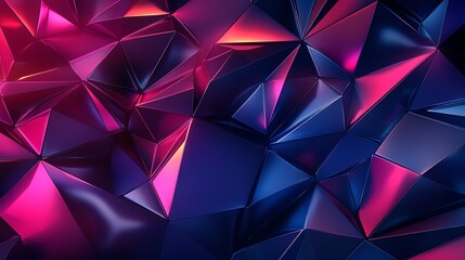 Obraz premium Abstract geometric background with pink and blue triangular shapes.