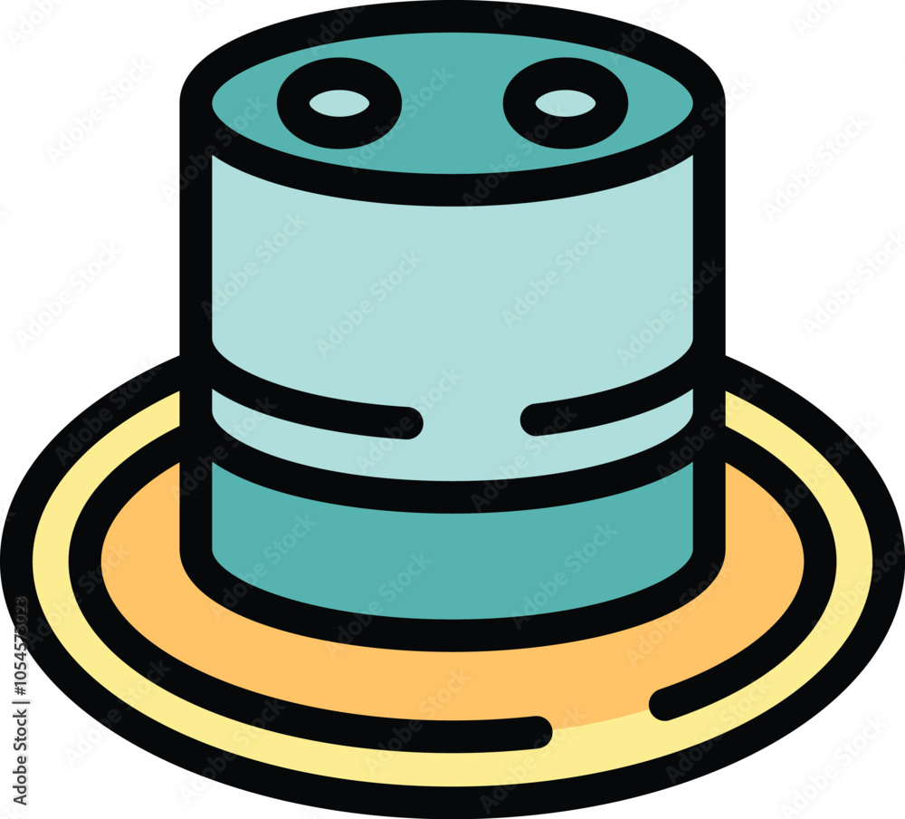 Poster this illustration features a modern smart speaker with a voice assistant, ready to respond to user c