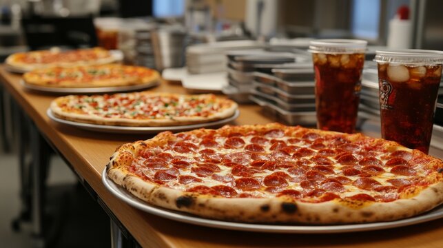 pizza on a table