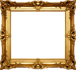 Ornate Vintage Gold Frame PNG &ndash; Classic Decorative Frame with Baroque Details
