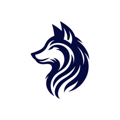 Silhouette of wolf dog siberian husky alaskan malamute	