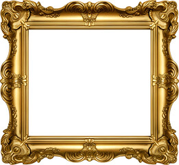Ornate Vintage Gold Frame PNG &ndash; Classic Decorative Frame with Baroque Details
