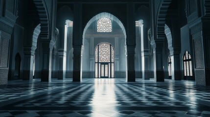 Serene Interior of an Elegant Architectural Space with Natural Light