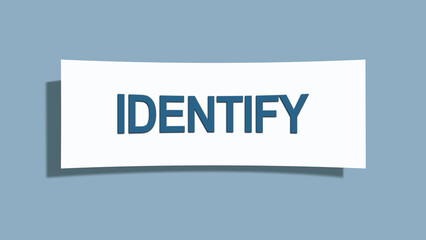 identify. A card isolated on blue background.