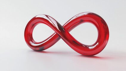 Naklejka premium Red Glass Infinity Symbol