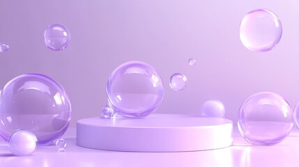 Abstract Purple Bubble Scene