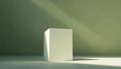 White Cube on Green Background