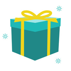 Gift box or presents illustration for holiday celebration, special sales offer, birthday celebration, anniversary box with wrapping paper and ribbon bow. Isolated on white background.