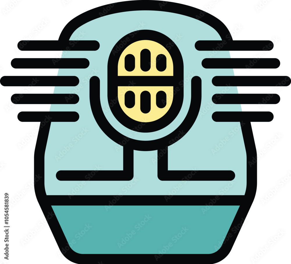 Poster this icon represents a voice assistant recording audio with a speed effect, perfect for representing