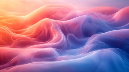 Obraz premium Abstract colorful flowing waves, ethereal texture. Artistic serenity and calmness concept