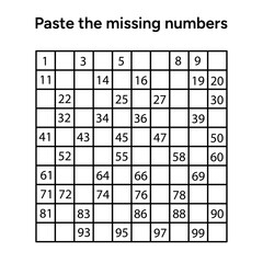 Paste the missing numbers education preschool worksheets for kids