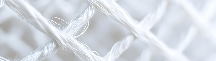 Fototapeta premium Close-up Macro of Interwoven White Threads