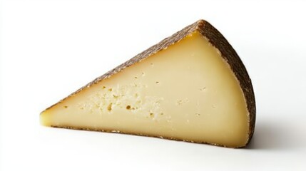 Gourmet Cheese Wedge on White Background
