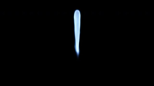 Video of a plasma cutter that can also be a welding torch or anime propulsion rocket, 4k 30p, with alpha channel for transparent background, blue flame version