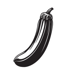 Zucchini in cartoon, doodle style . Image for t-shirt, web, mobile apps and ui. Isolated 2d vector illustration in logo, icon, sketch style, Eps 10, black and white. AI Generative