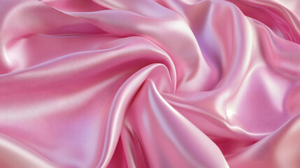 Obraz premium Pink Satin Fabric: A luxurious look created by flowing soft folds of pink satin fabric, ideal for elegant designs. -