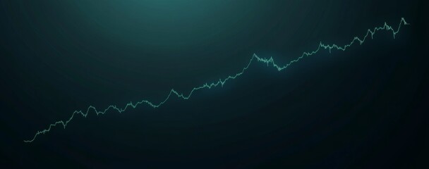 A stock market graph illustrated against an empty dark blue background