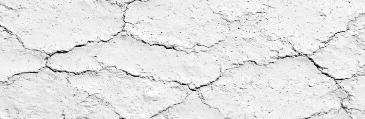 Obraz premium A close-up of cracked white surface, resembling dry earth or plaster.