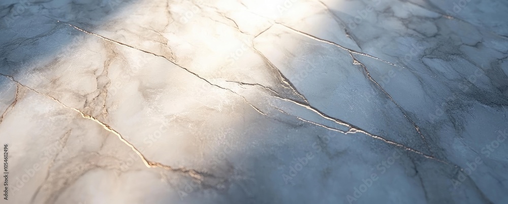 Poster a close-up view of a textured marble surface with natural light highlighting its features.