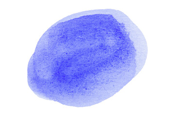 Sky blue, light blue spot, watercolor hand painted circle shape isolated on white background with clipping path.