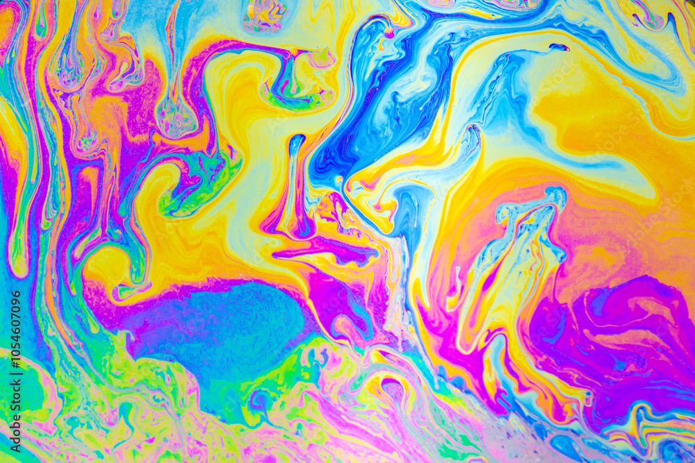 Wall mural psychedelic multicolored background abstract. rainbow colors. patterns background. photo macro shot 