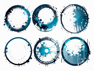 Set of grunge circles background, grunge round shapes