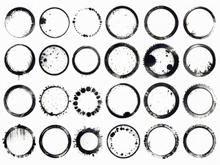 Set of grunge circles background, grunge round shapes