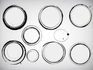 Set of grunge circles background, grunge round shapes