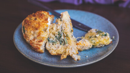 Delicious scone on a plate home baking