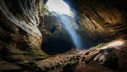 The cave’fs allure captivates adventurers.  