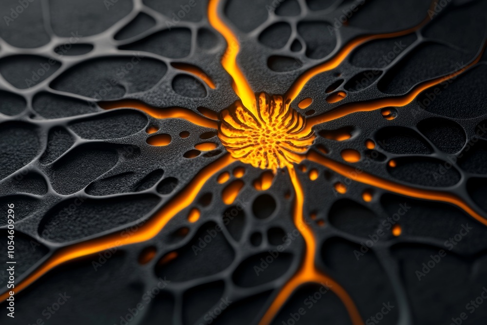 Poster Hyper-realistic microscope view of a stem cell turning into bone and nerve cells, with intricate textures and fine details showing the development stages, capturing the profound complexity of
