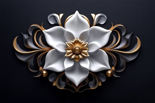 Simple geometric design of a flower blooming, with each petal representing aspects of life and the universe, capturing pantheistic reverence for nature&acirc;&euro;&trade;s beauty, symbolizing growth and unity