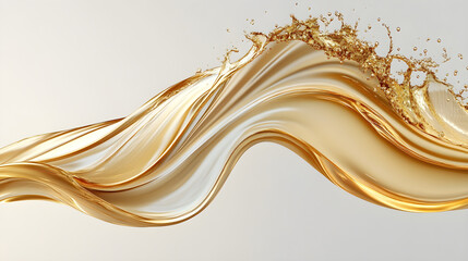 A gold splash forming a wave-like pattern mid-air