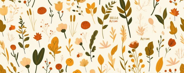 autumn leaves seamless pattern