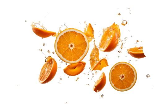 orange slices on transparent background
