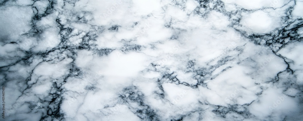 Poster a close-up view of a marble surface with intricate white and gray veining patterns.