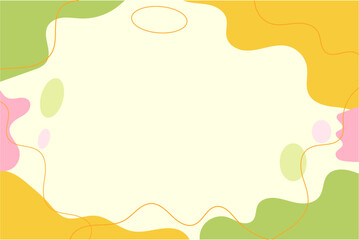 Obraz premium Simple abstract nude background in pastel colors. Hand drawn doodle shapes and circle. Social media template modern trendy vector illustration. Flat Vector Business Delicate Beauty Template