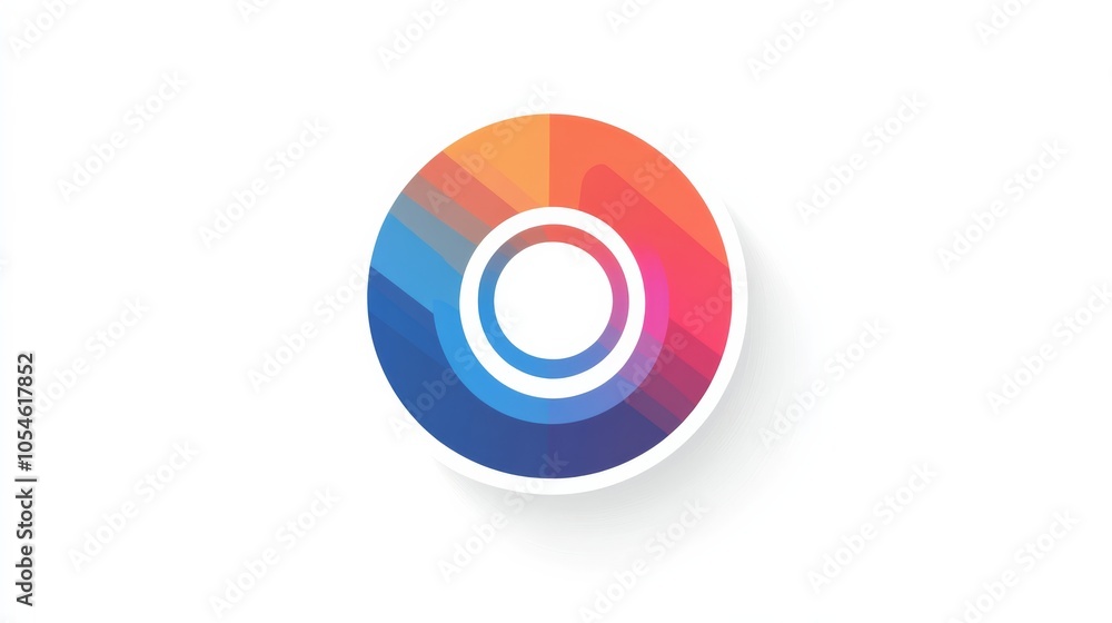 Poster abstract circle logo: a modern and minimalist logo design featuring a colorful, layered circle with 
