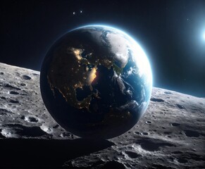 Obraz premium planet on the moon