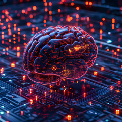 Artificial Intelligence Brain Circuit Board Technology Concept