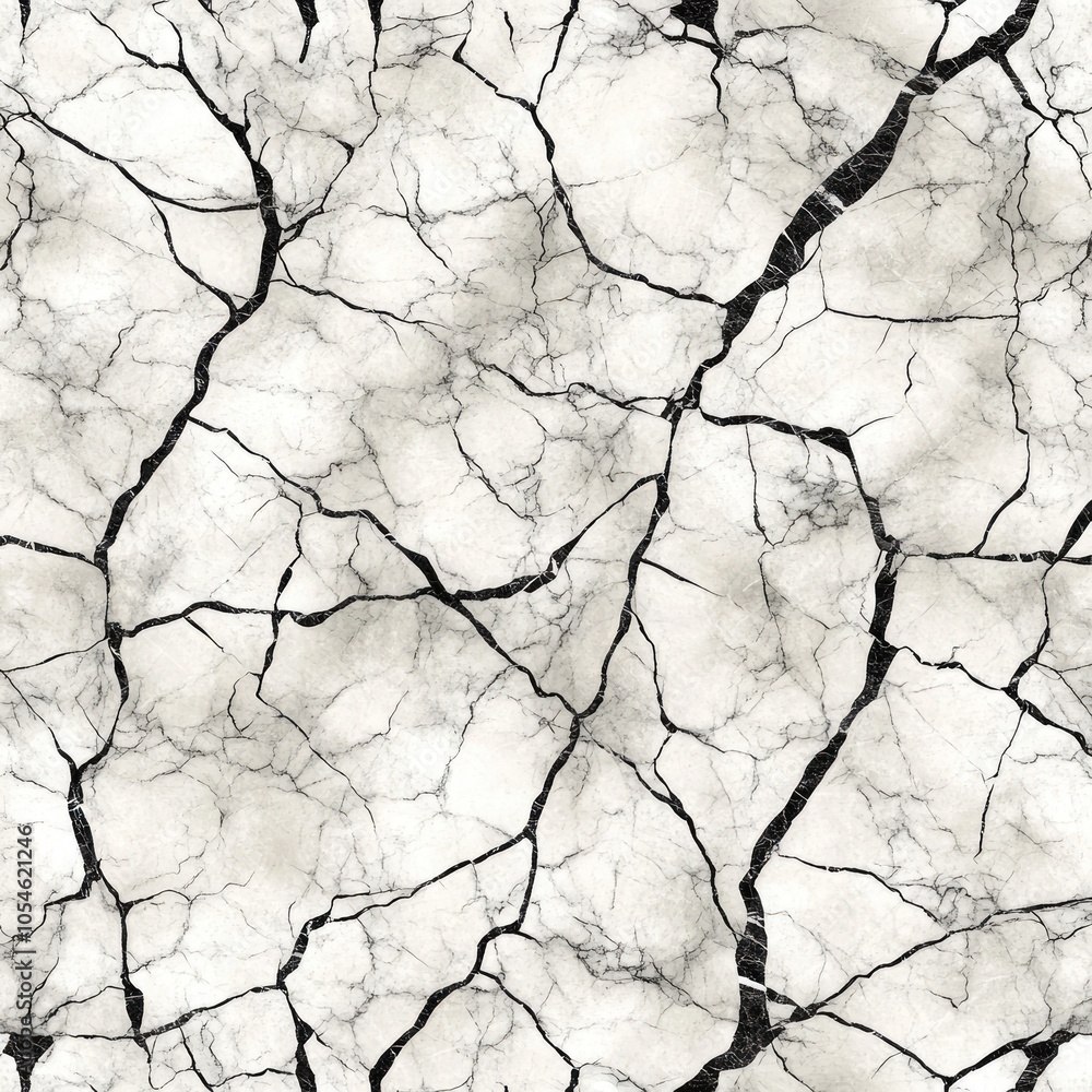 Poster a textured marble pattern featuring cracks and veins in a monochromatic color scheme.