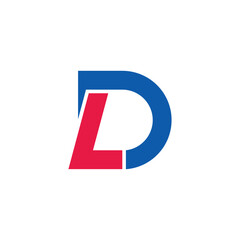 letters dl simple colorful linked lines logo vector