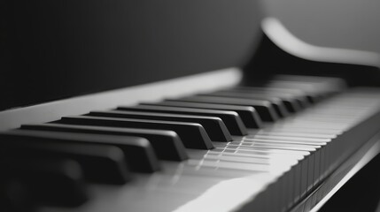 Piano Keys Monochrome Close-up